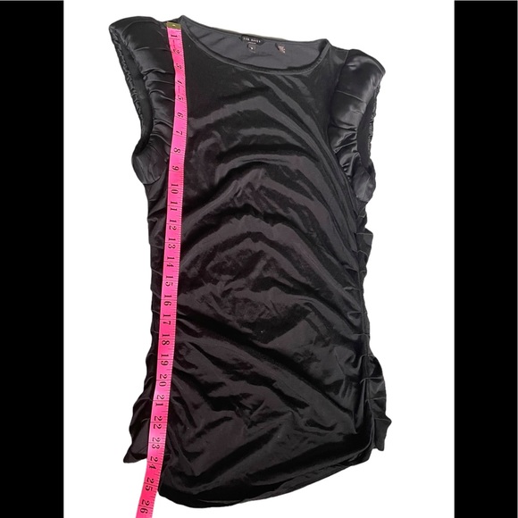 Ted Baker Black Puff Sleeve Fitted Top - Ted Size 2 - Picture 8 of 11